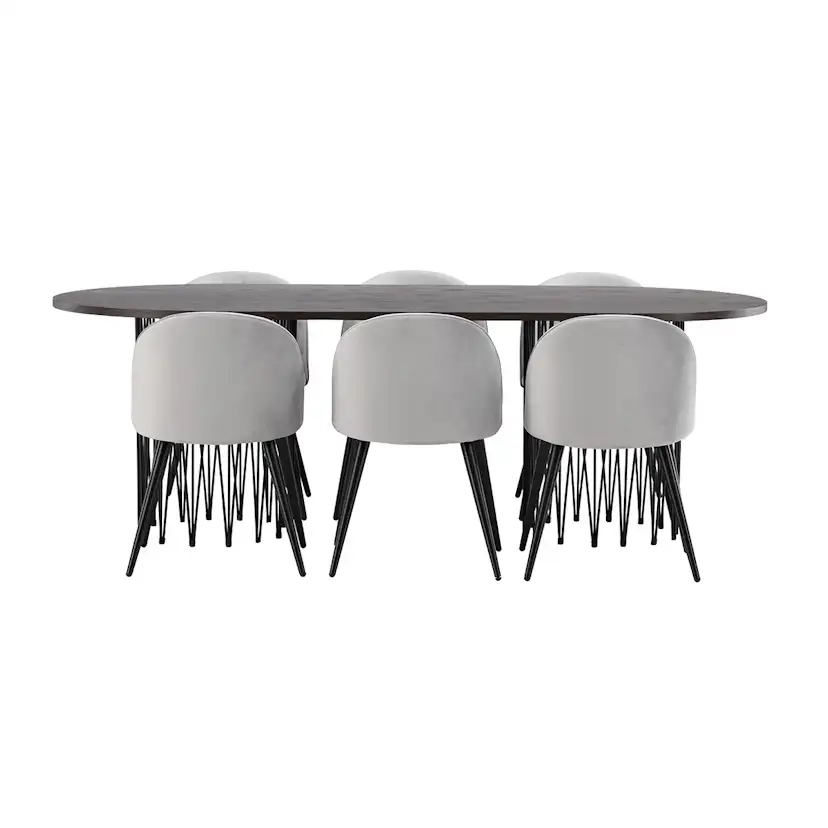 Matgrupp furniture/fashion Stone med 6 Velvet Stolar