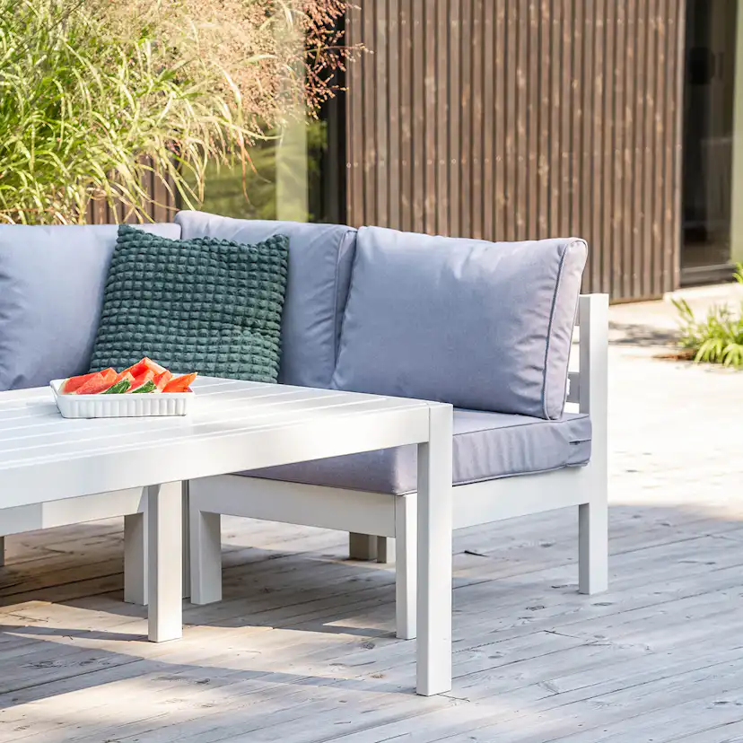 Loungebord Utomhus Eden Wood Ransvik Greige 77x138x55 cm Svensk Norrlandsfuru FSC