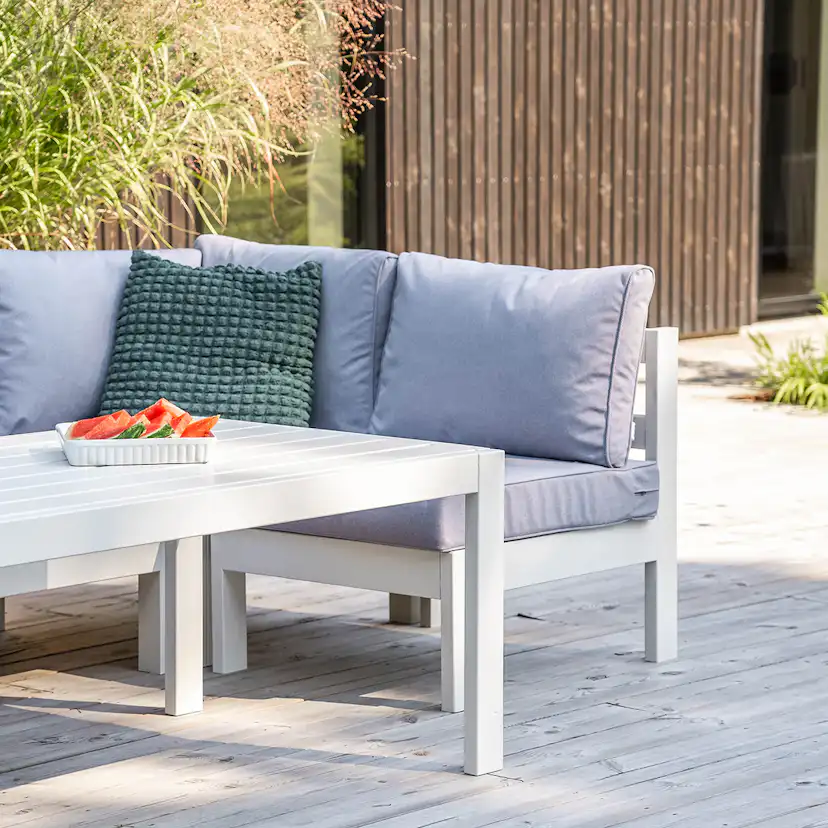 Loungebord Utomhus Eden Wood Ransvik Greige 77x138x55 cm Svensk Norrlandsfuru FSC