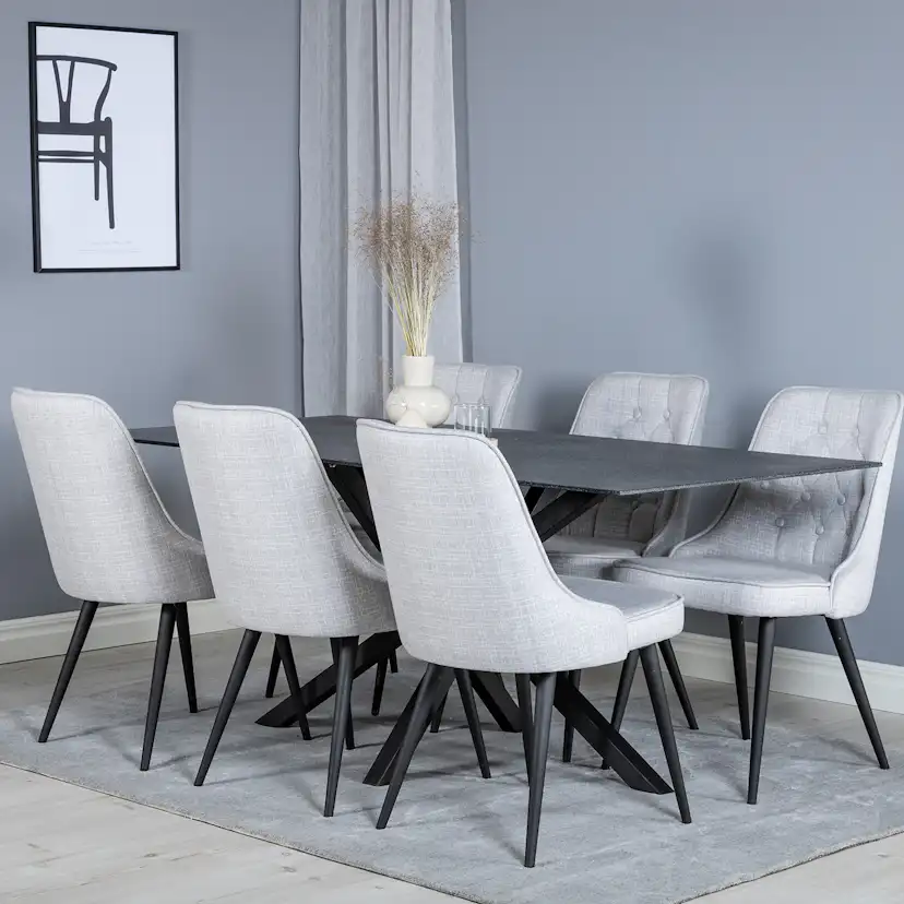 Matgrupp Venture Home Piata med 6 Vera Stolar Polyestertyg