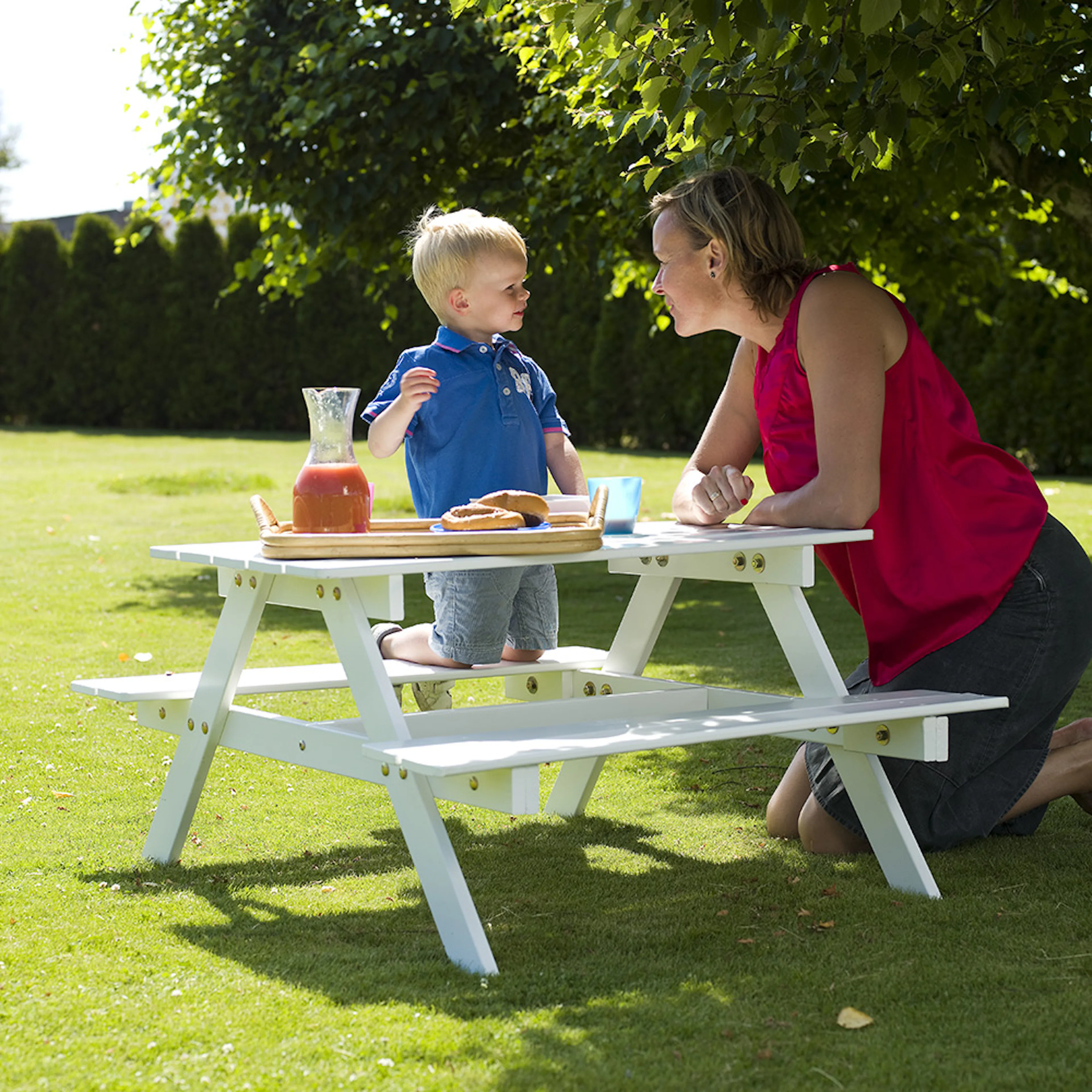 Barngrupp Picnic mini vitlaserad furu Vit