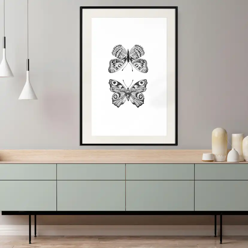 Poster Artgeist Affisch Two Butterflies