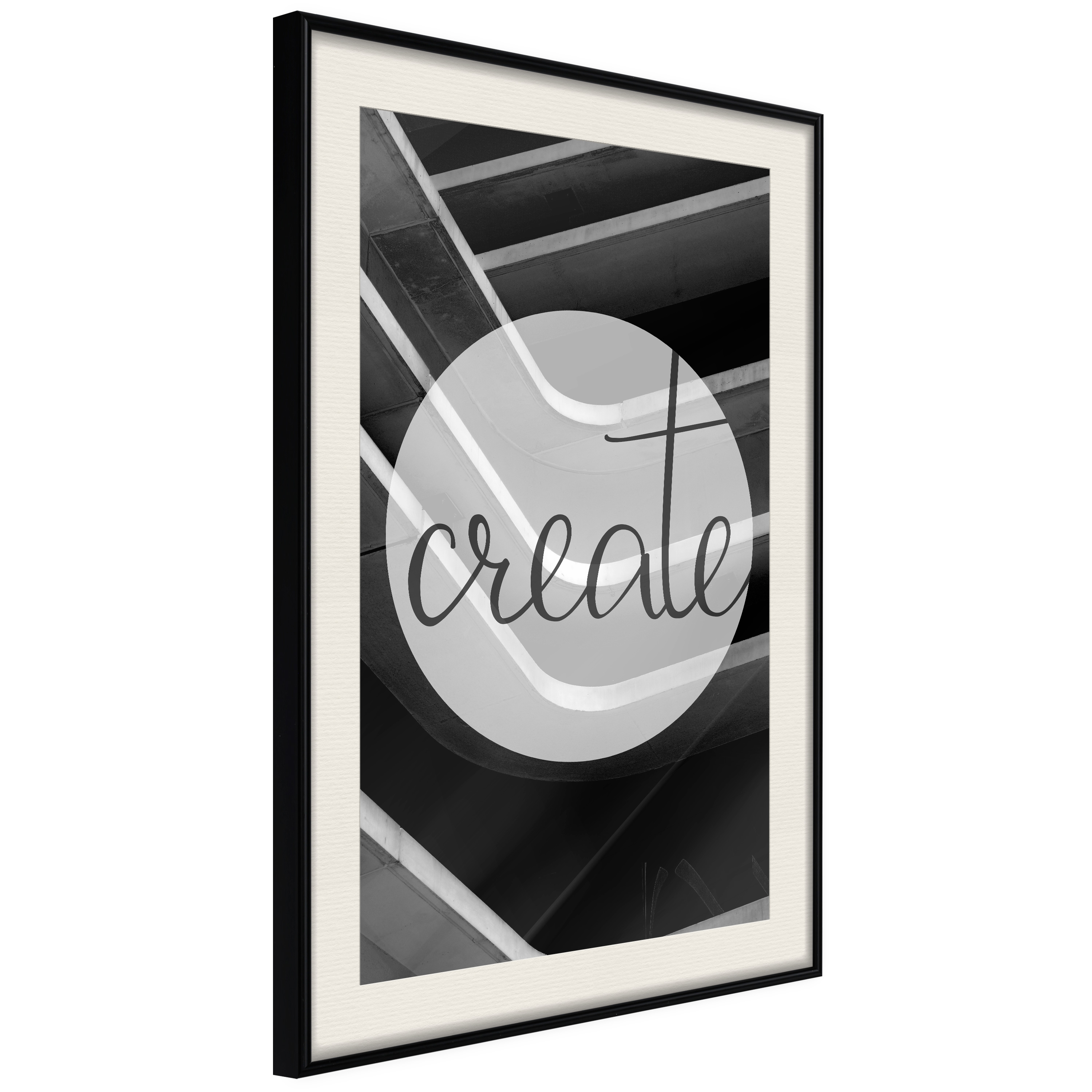 Affisch - Create [Poster] 30x45 Svart ram med passepartout, 30x45 cm