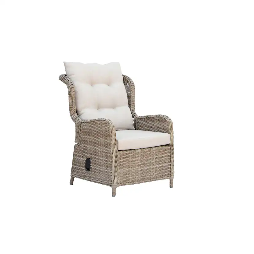 Loungeset Baltic Garden Rosemarie 2 st Reclinerfåtöljer med Sidobord inkl Dynor