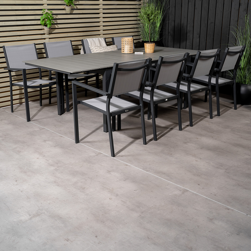 Matgrupp Venture Home Lova 160/240 med 8 Copacabana Karmstolar