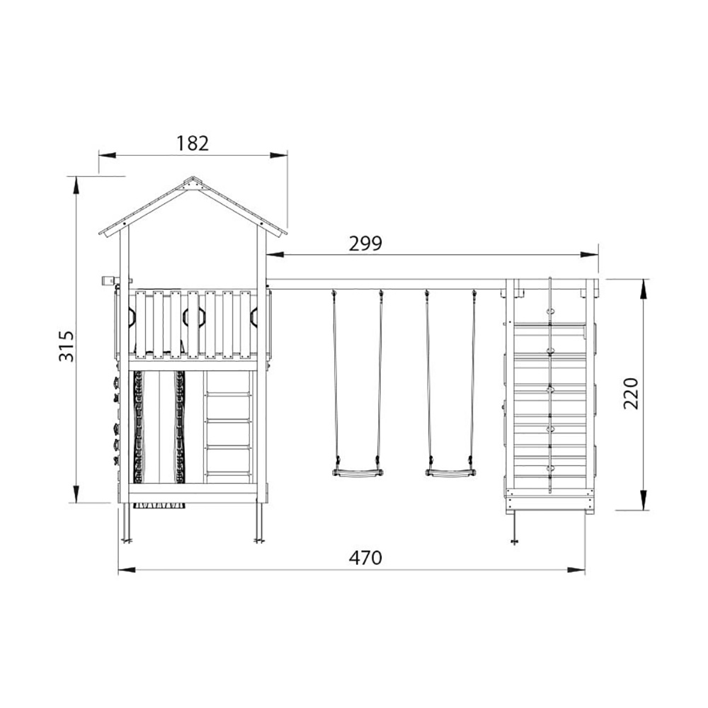 Lektorn Jungle Gym Chalet 2.1 Climb Modul Blå Rutschkana