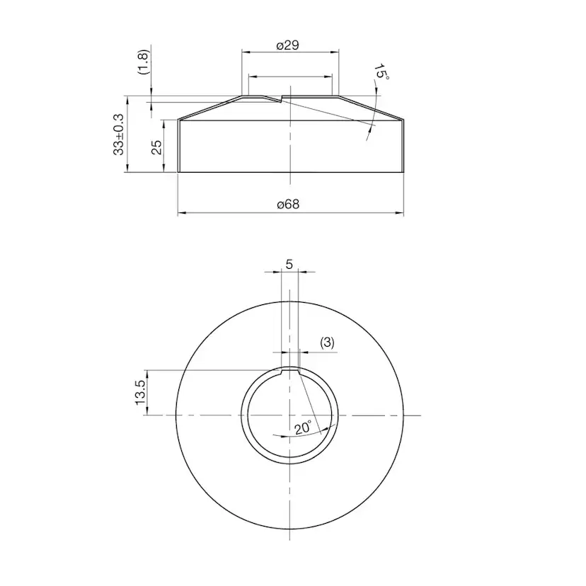 Täckbricka Scandtap Steel Pleasure Cover 33 mm á 2 st