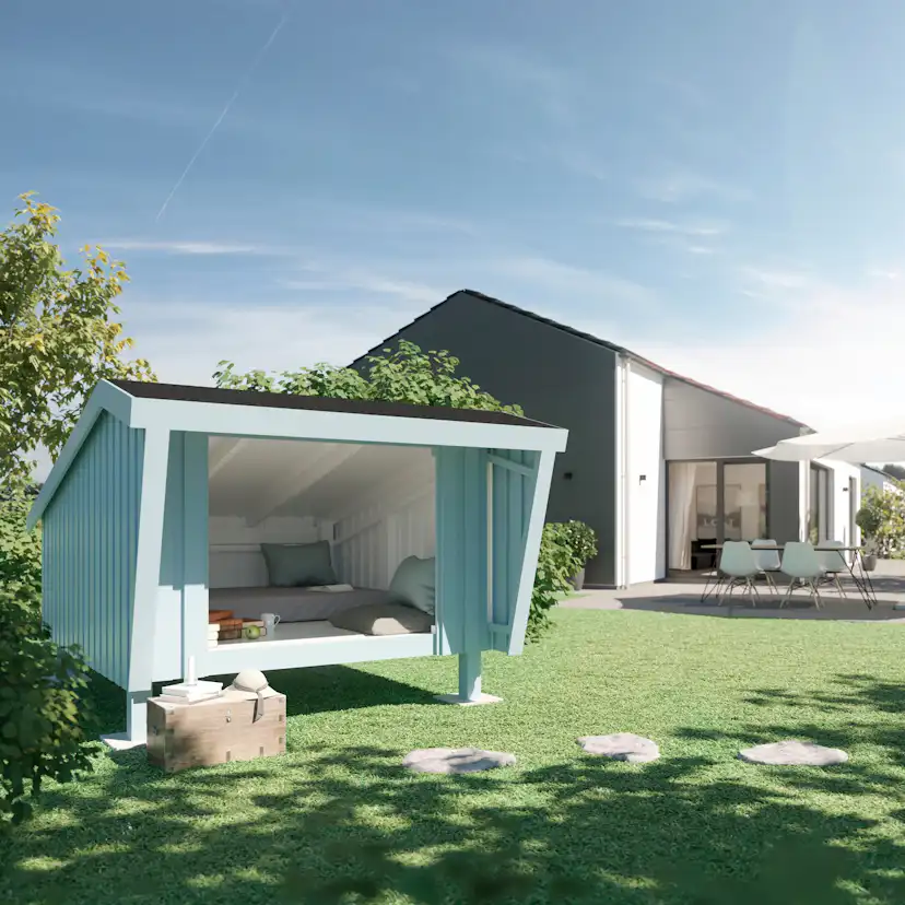 Vindskydd PLUS 6,54 m² Komplett Obehandlad Lösning Inkl Takpapp, Beslag & Skruvar