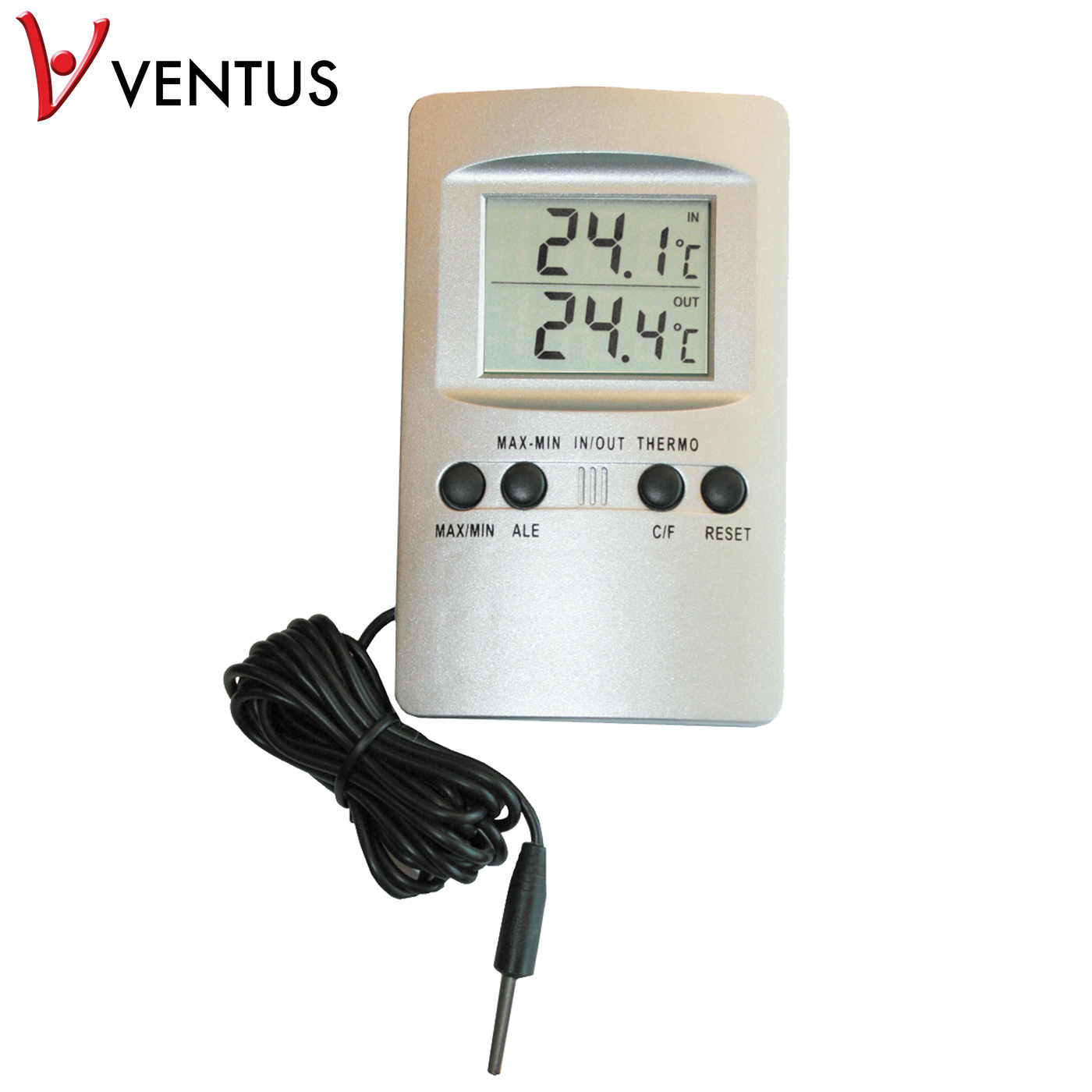 Digital Termometer Ventus WA110 Inne/Ute med Temperaturvarningslarm