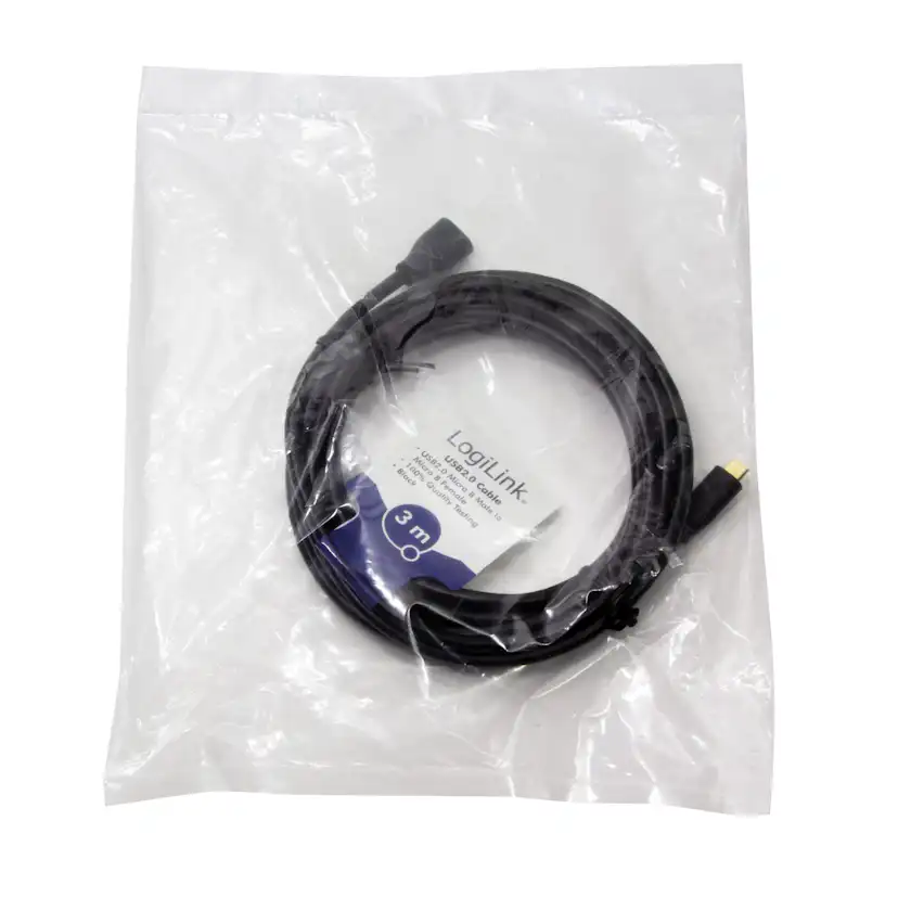 Förlängningskabel LogiLink MicroUSB 3 m
