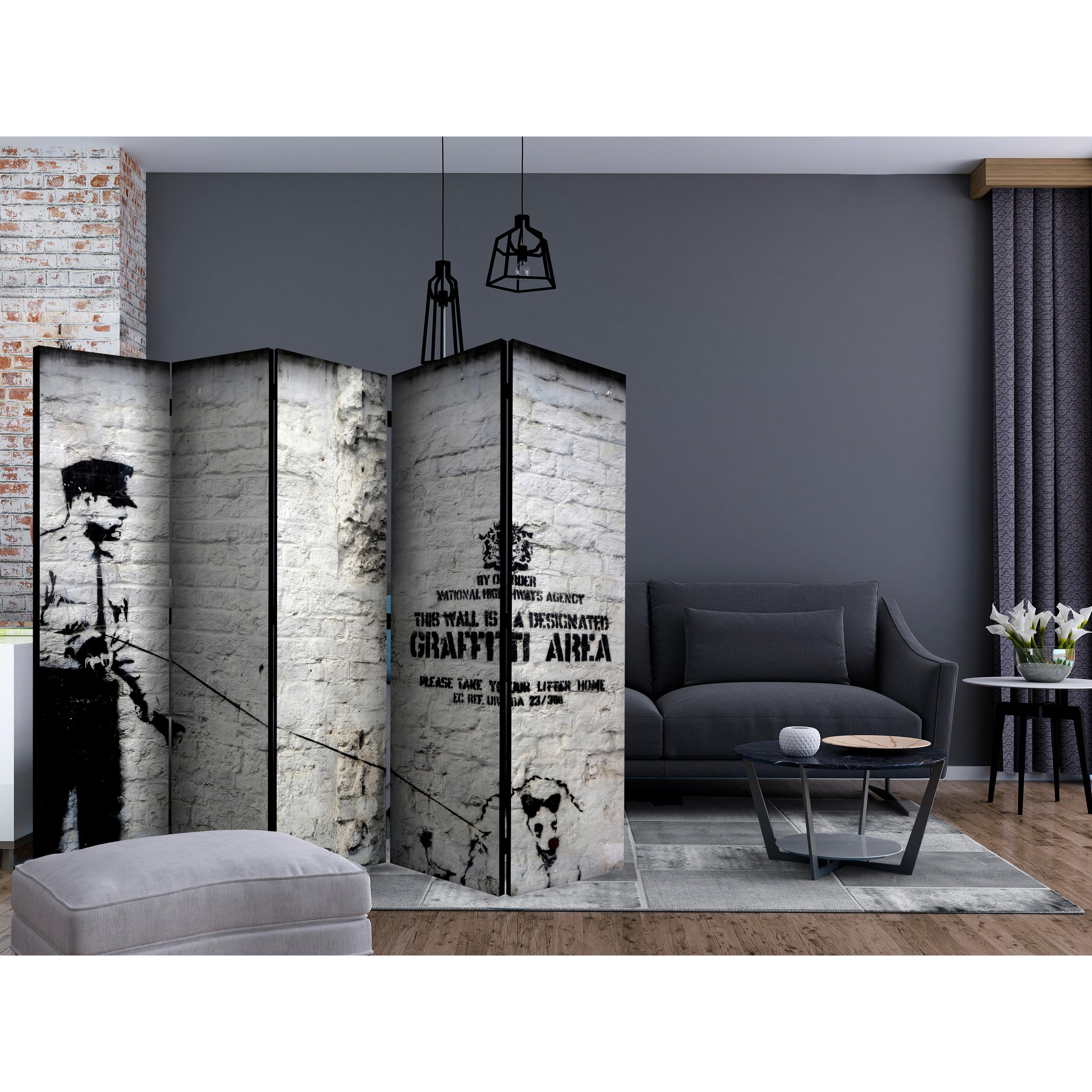 Rumsavdelare Arkiio Banksy Graffiti Area II 225x172 cm