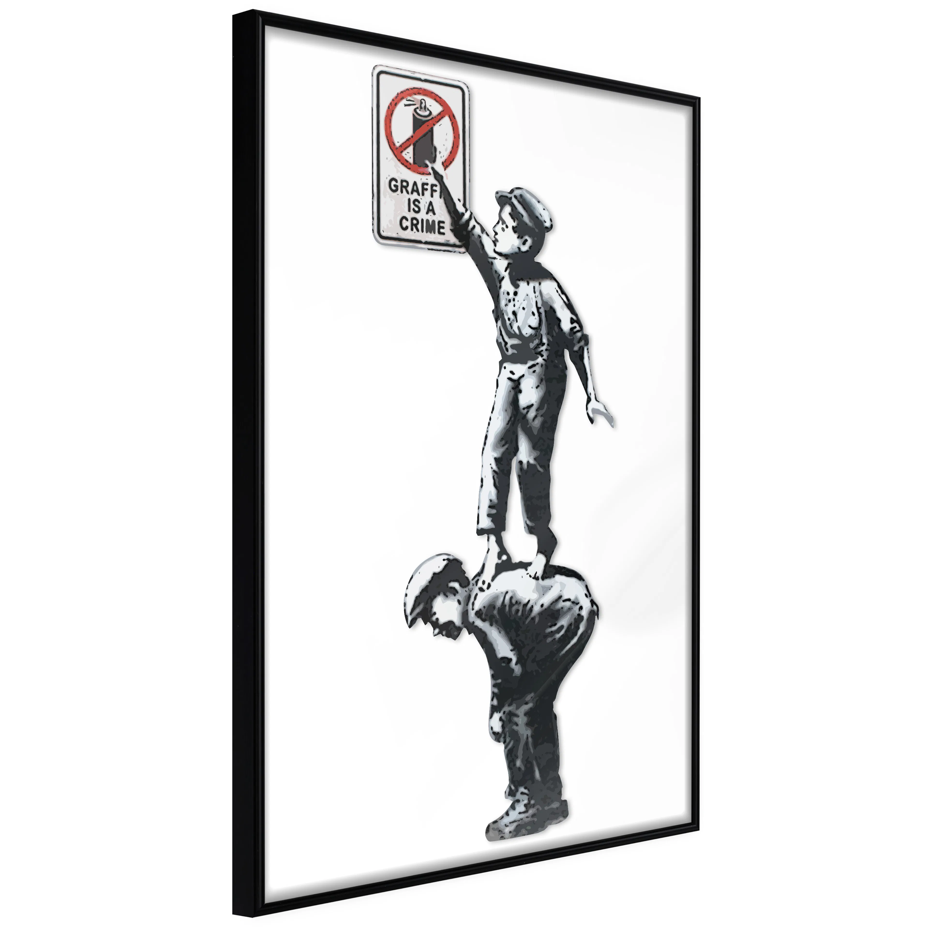 Affisch - Graffiti Is a Crime [Poster] 40x60 Svart ram, 40x60 cm
