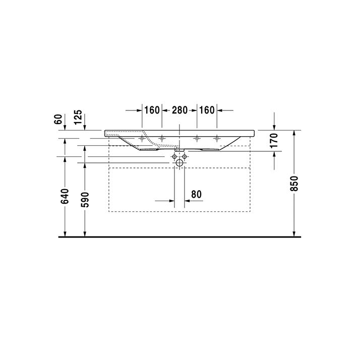 Tvättställ Duravit DuraStyle 2320 Bredd: 1200 Mm Bredd: 1200 Mm