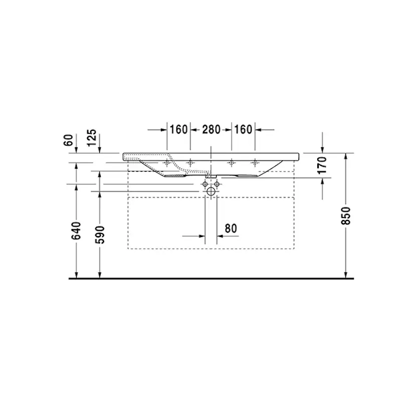 Tvättställ Duravit DuraStyle 2320 Bredd: 1200 Mm Bredd: 1200 Mm