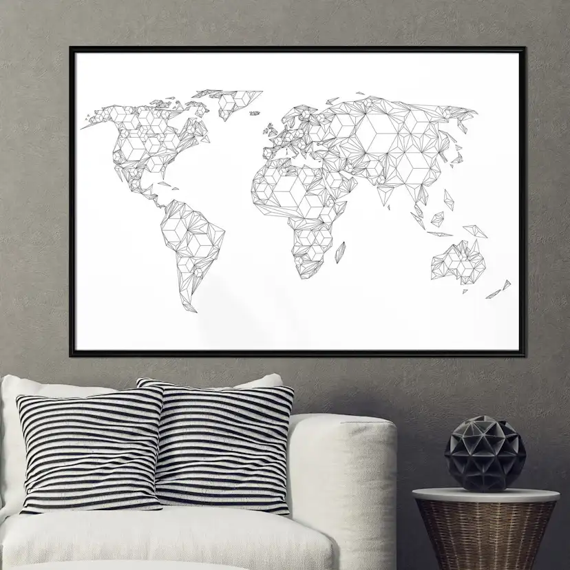 Poster Artgeist Affisch Geometric Map