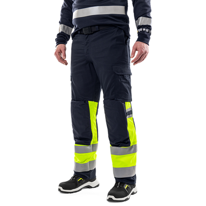 Flamestat byxa stretch 2162 ATHF, kl 1 Storlek: C44, Gul/Marinblå