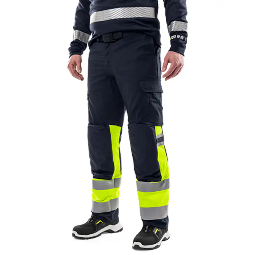 Flamestat byxa stretch 2162 ATHF, kl 1 Storlek: C44, Gul/Marinblå