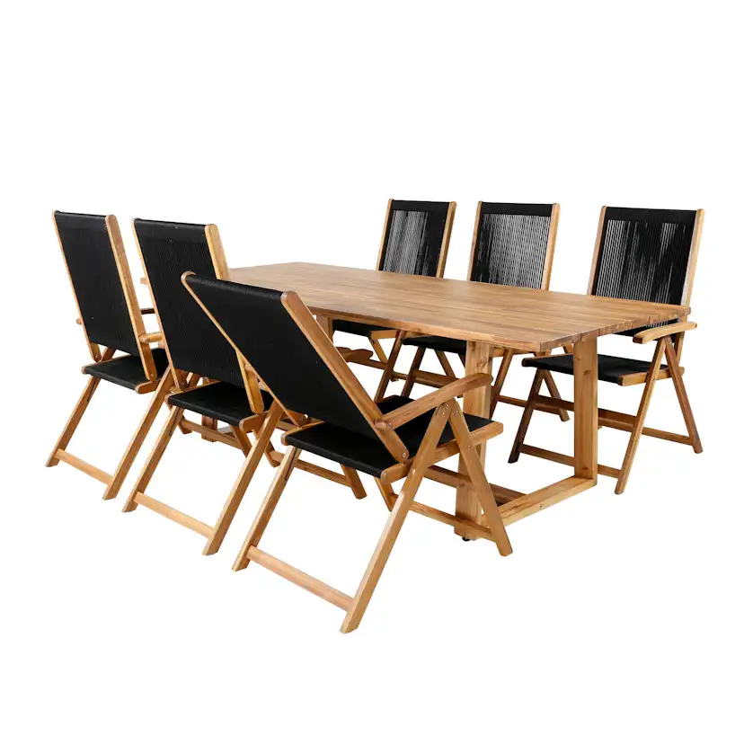 Matgrupp Venture Home Plarra med 6 Jimbo Vikbara Matstolar
