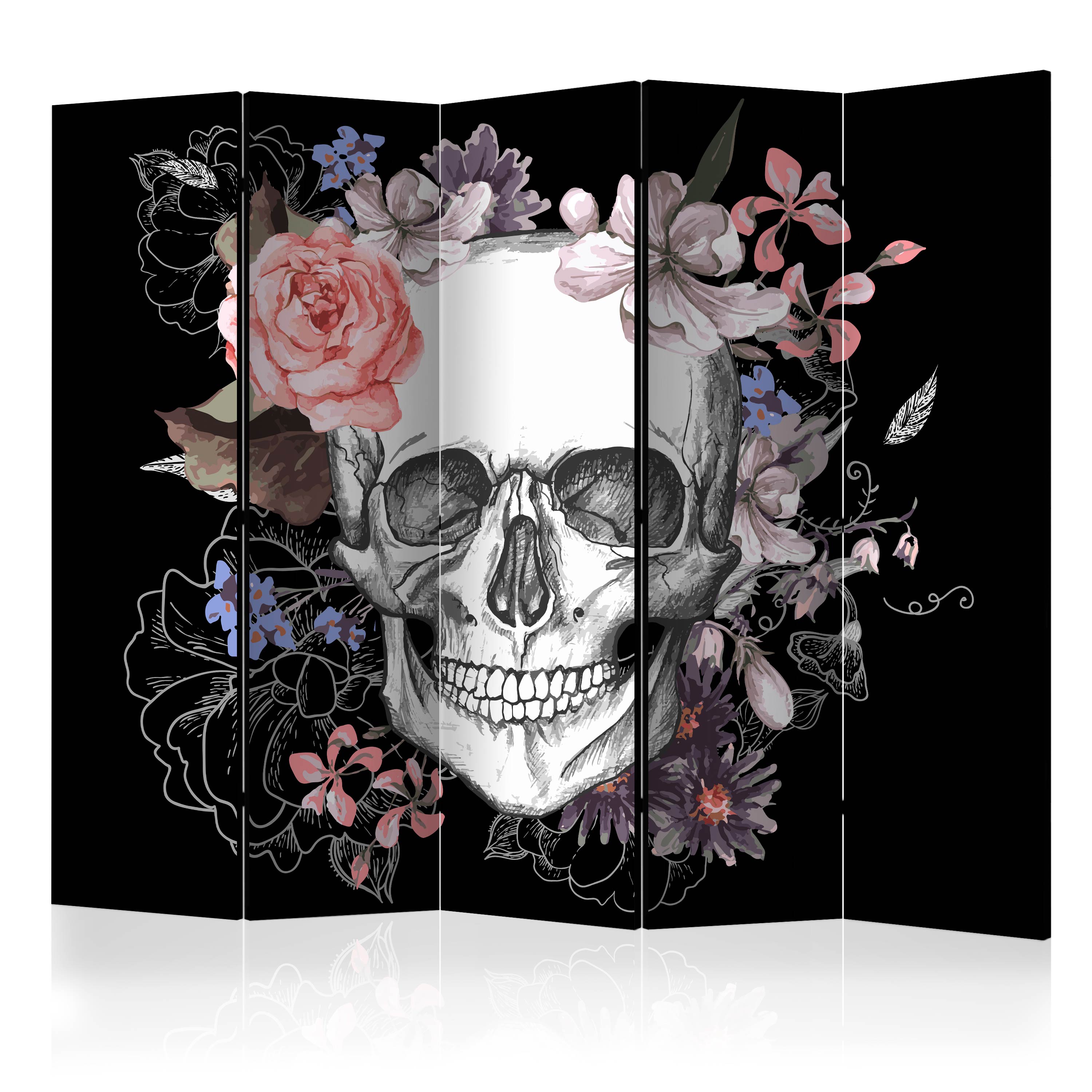 Rumsavdelare Arkiio Skull And Flowers II 225x172 cm