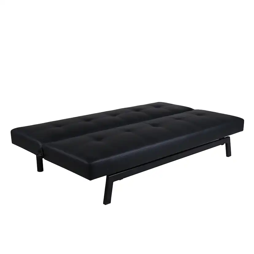 Bäddsoffa Venture Home Bodil Svart Konstläder 2-sitssoffa 180x80x55 cm 1 Sovplats