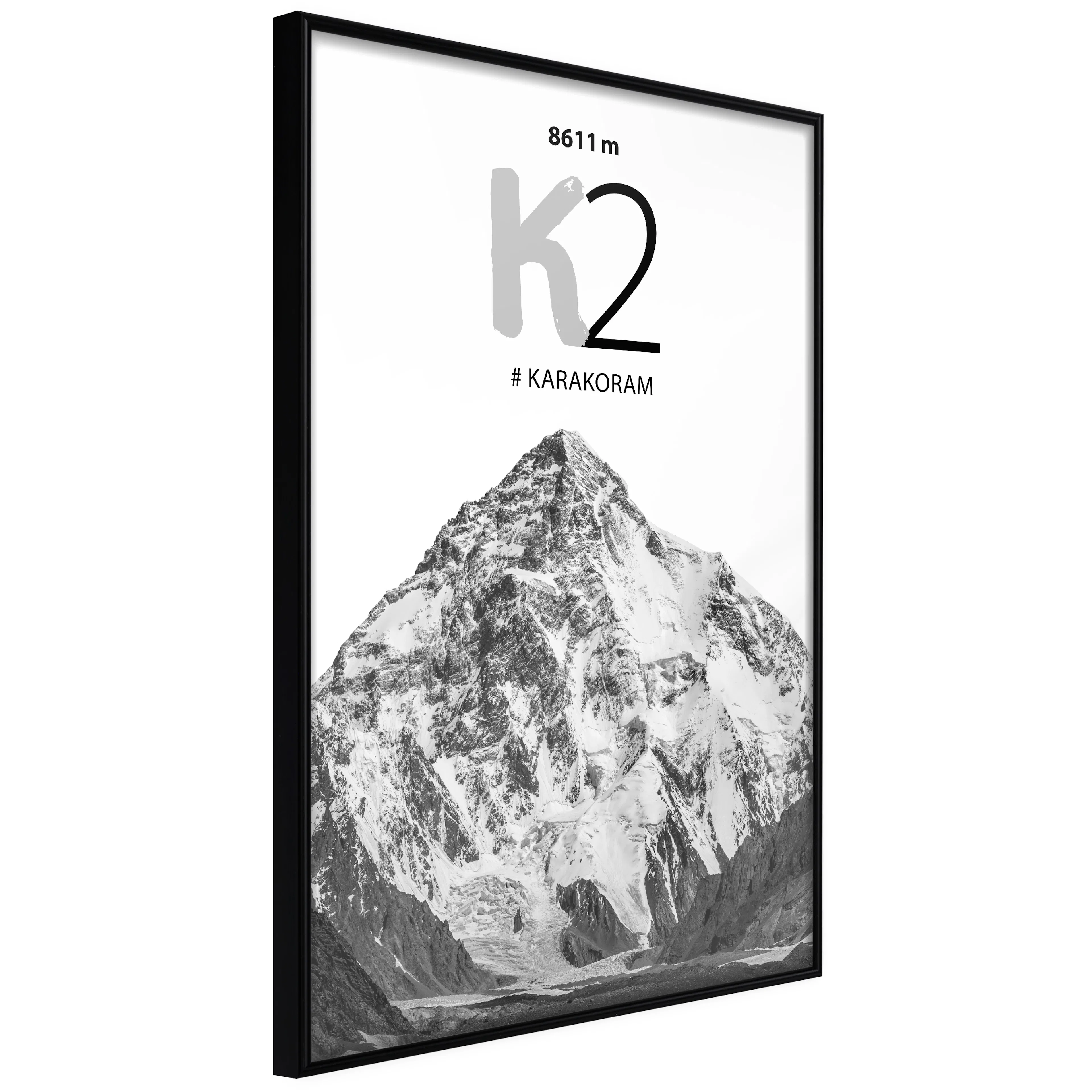 Affisch - K2 [Poster] 40x60 Svart ram, 40x60 cm