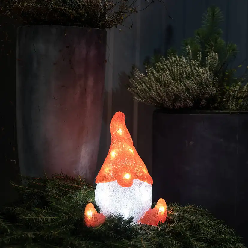 Dekorationsbelysning Gnosjö Konstsmide Tomte Akryl 26 cm 16 LED