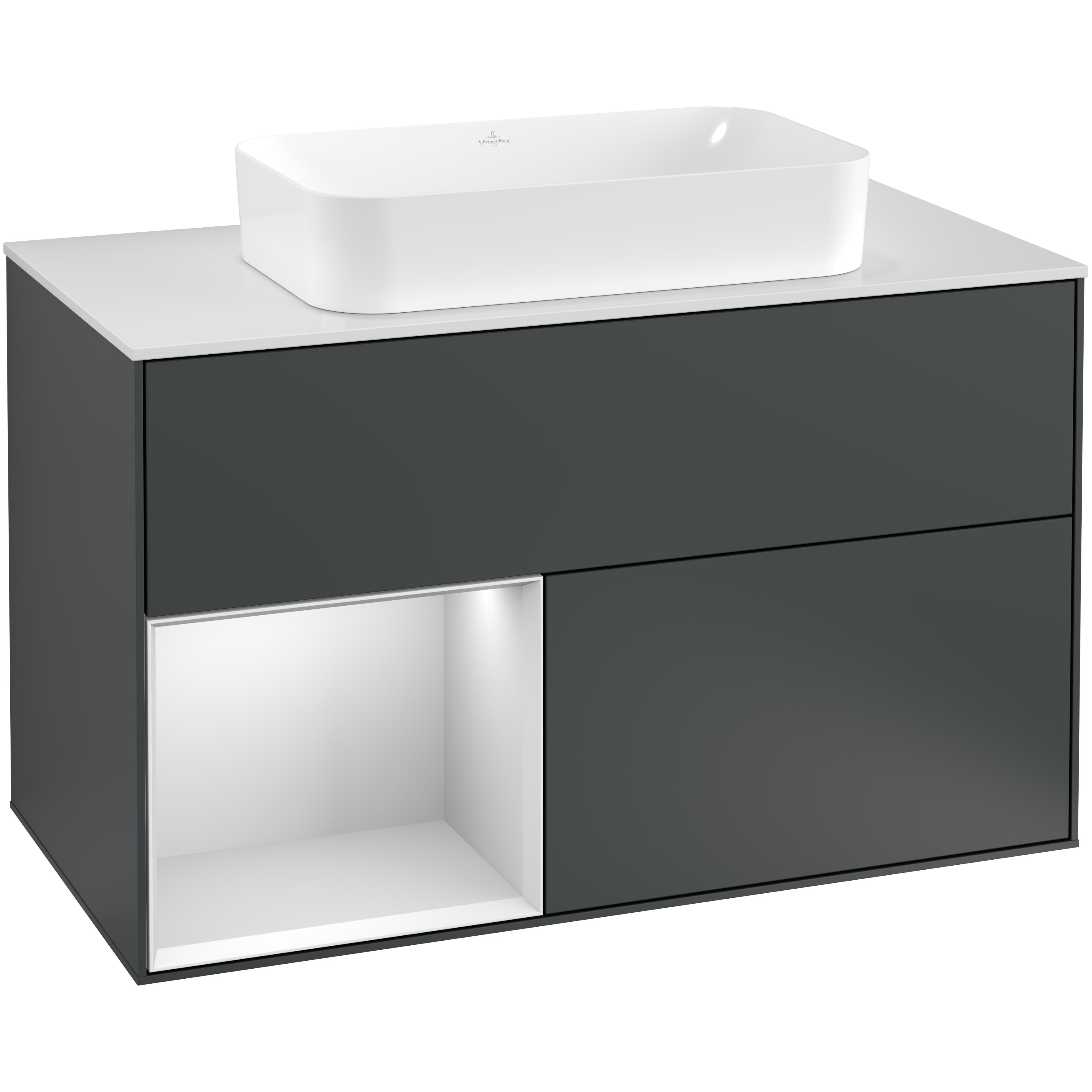 Tvättställsskåp Villeroy & Boch Finion med 2 Lådor Hylla och Bänkskiva för Fristående Tvättställ