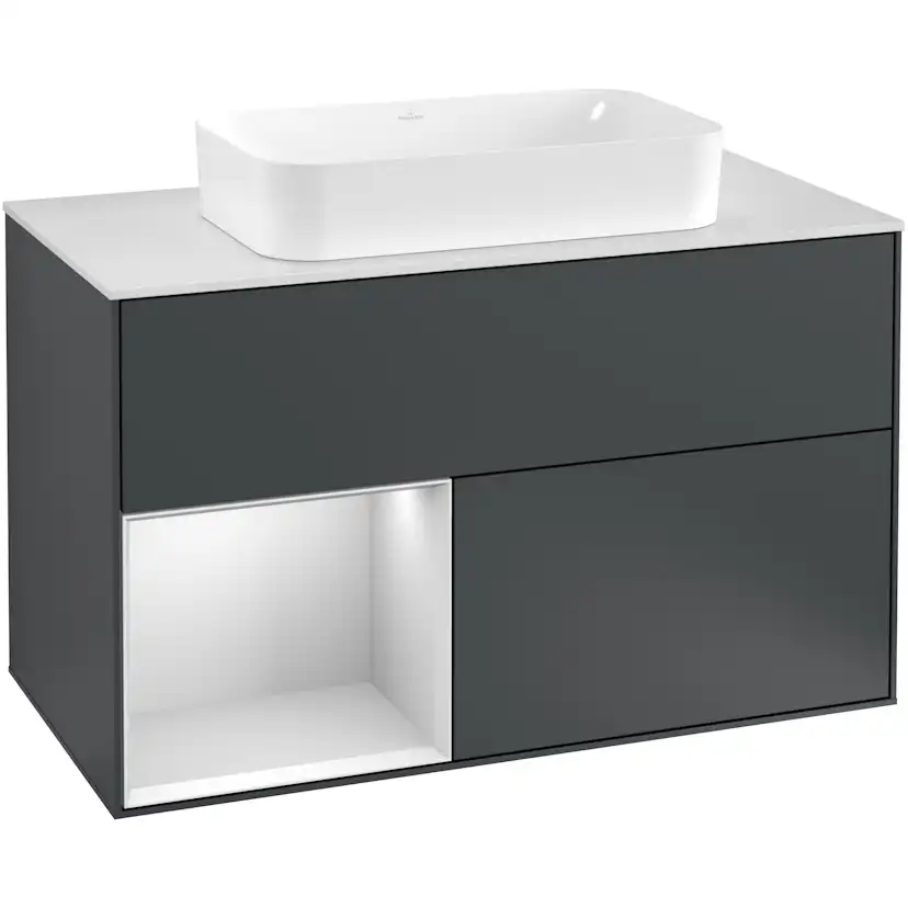 Tvättställsskåp Villeroy & Boch Finion med 2 Lådor Hylla och Bänkskiva för Fristående Tvättställ