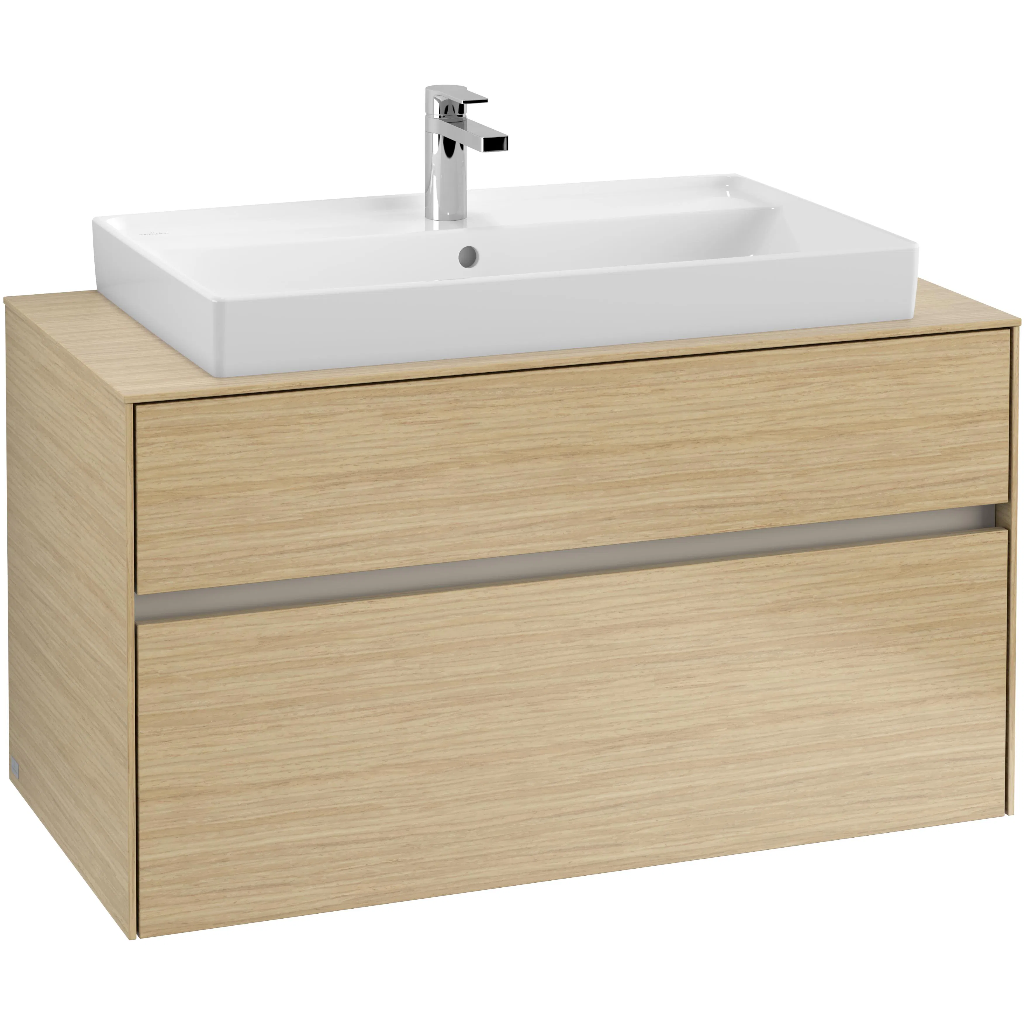 Tvättställsskåp Villeroy & Boch Collaro 100 cm med 2 Lådor för Ovanpåliggande Skåpstvättställ