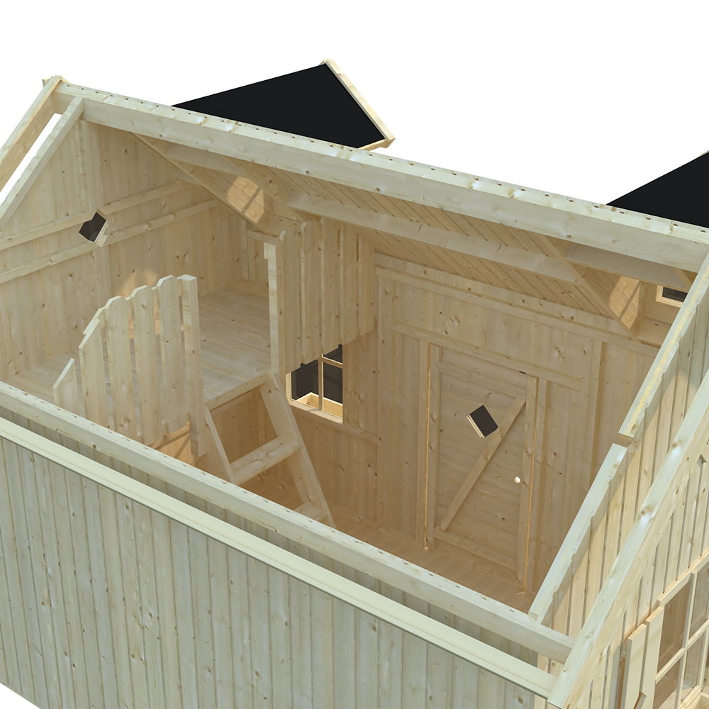 Lekstuga Palmako Marie 5,5 m² Trästuga med Loft