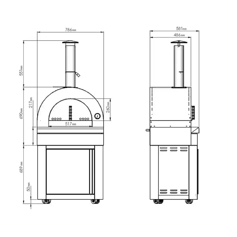 Vedeldad Pizzaugn Myoutdoorkitchen Classic Line Stainless Modul Naples