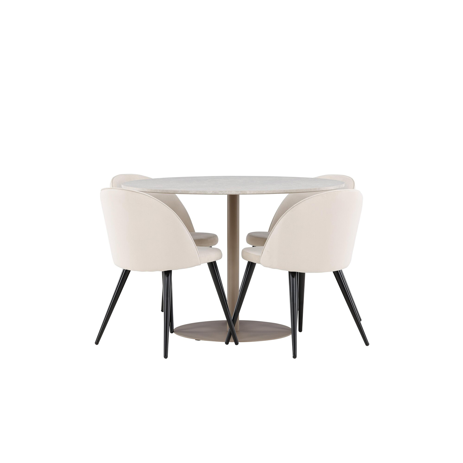 Matgrupp Venture Home Lycke Ø110 med 4 st Velvet Stolar