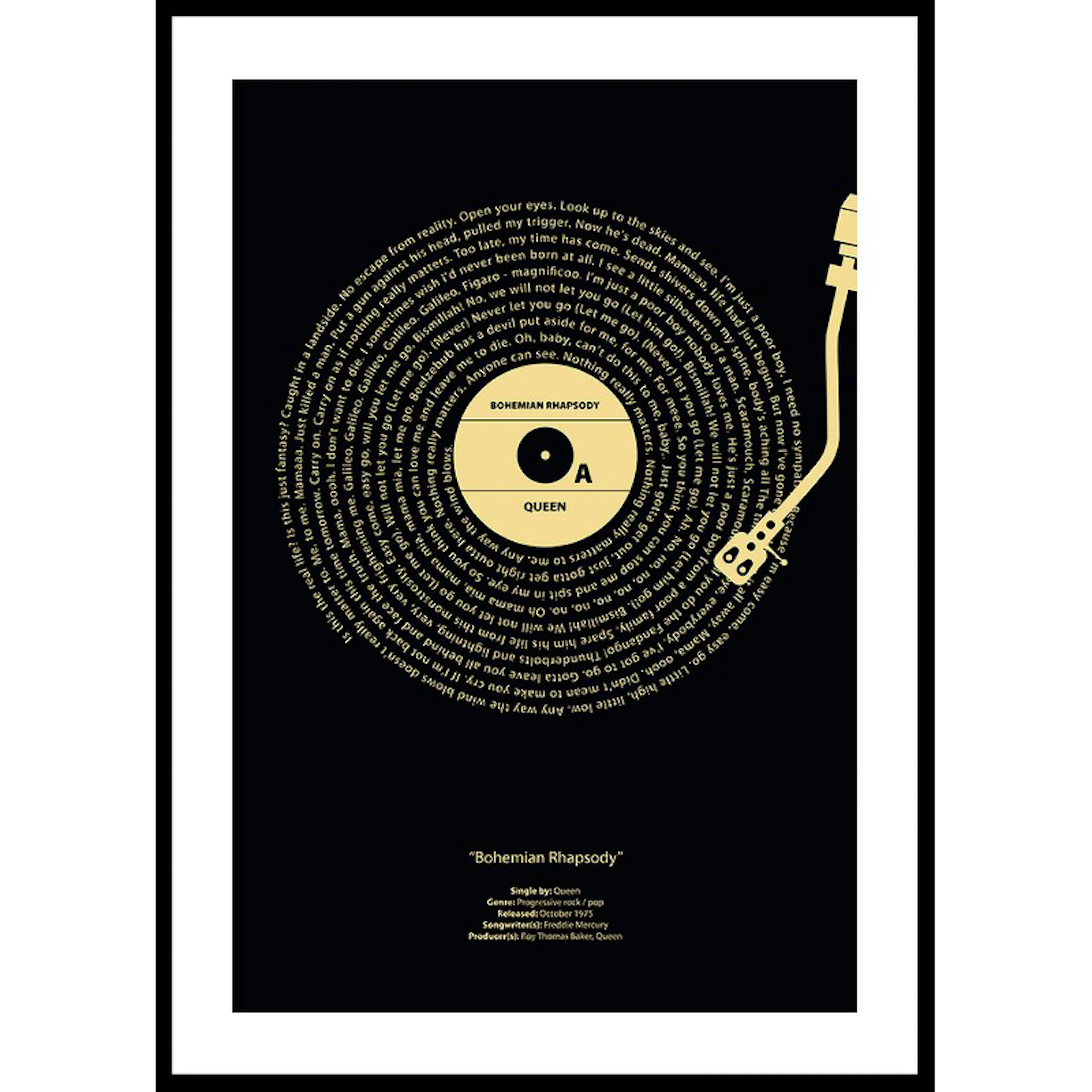 Bohemian Rhapsody Vinyl By Queen 30x40 30x40 cm