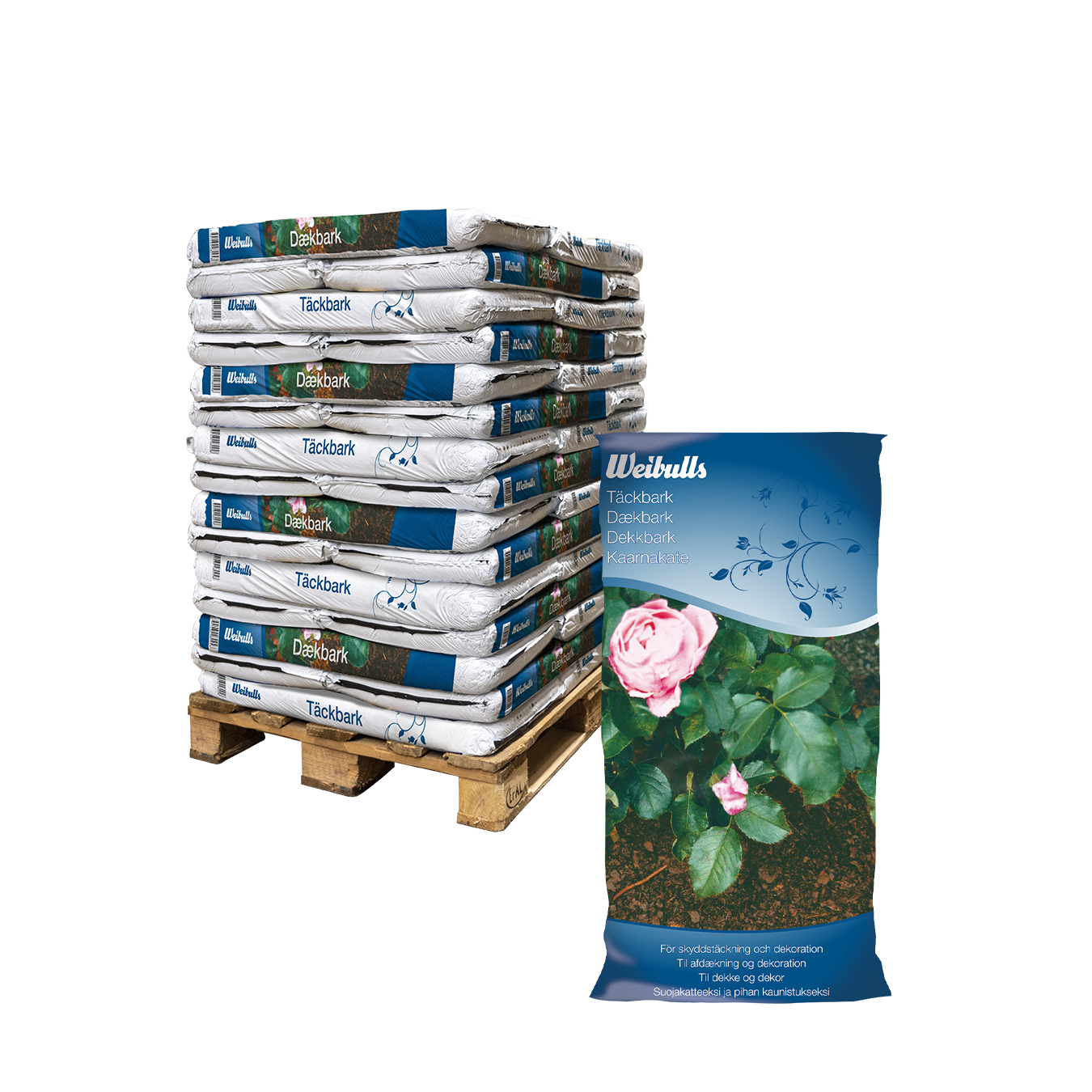 Täckbark Weibulls 2040 L, Pall - 51x40L, Skyddar Växter & Motverkar Ogräs