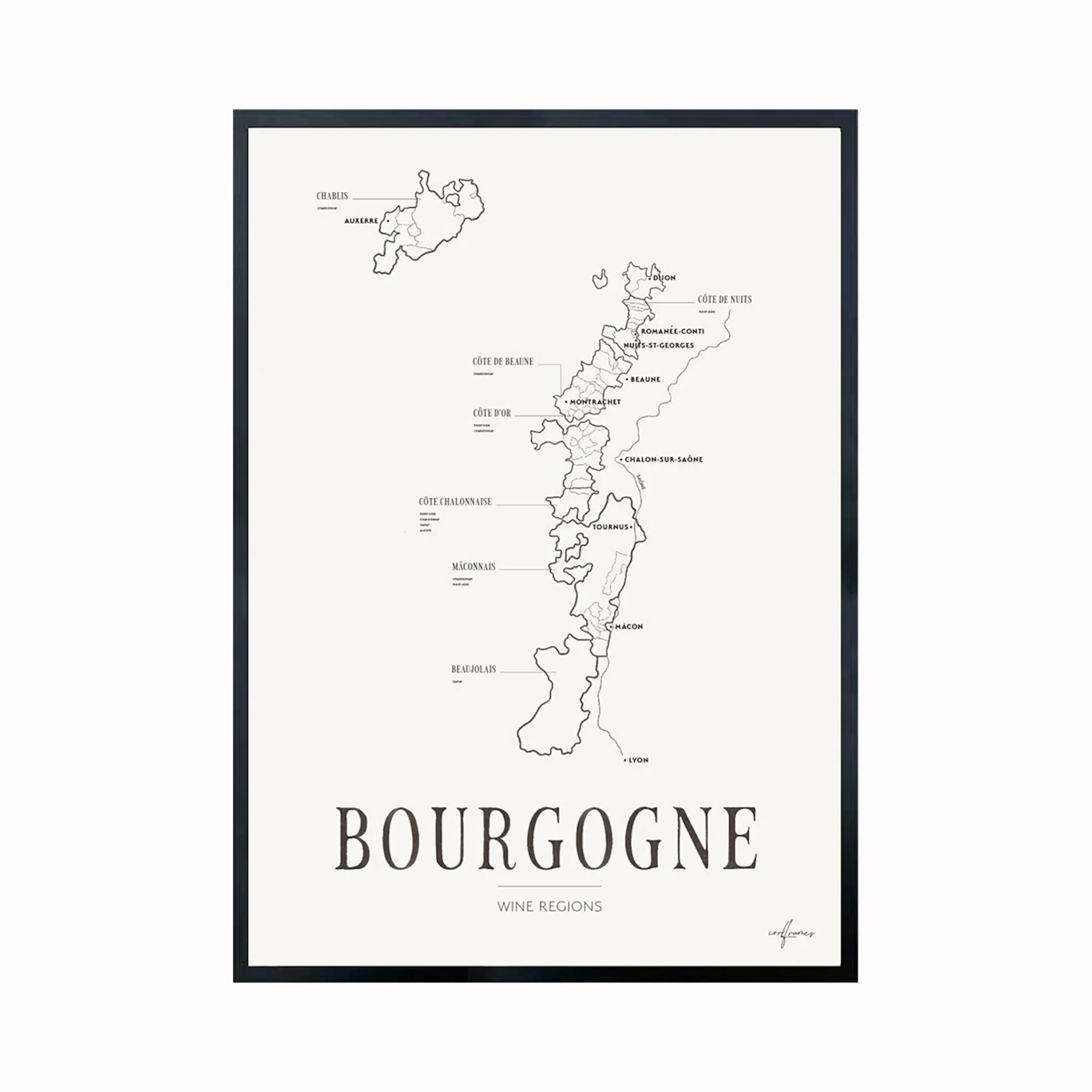 Poster Corkframes Vinkarta Bourgogne