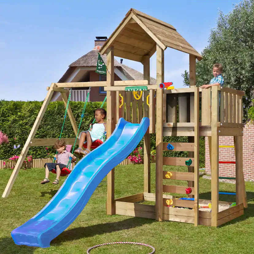 Lektorn Jungle Gym Mansion 2.1 Gungmodul & Blå Rutschkana