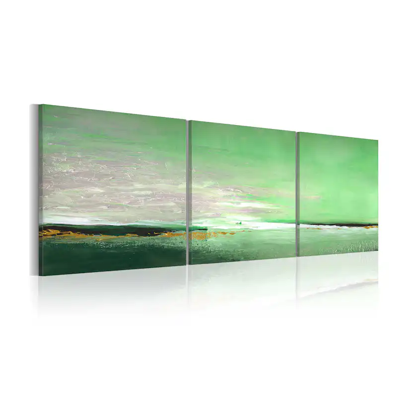 Handmålad Tavla Arkiio SeaGrön Kust 150x50