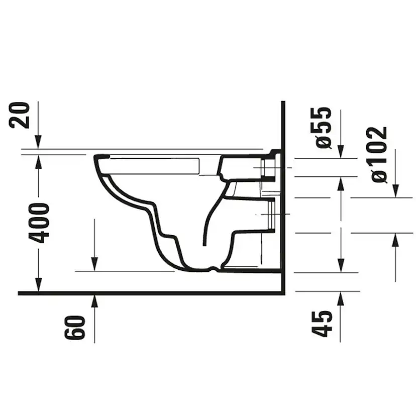Vägghängd Toalettstol Duravit D-Code Rimless