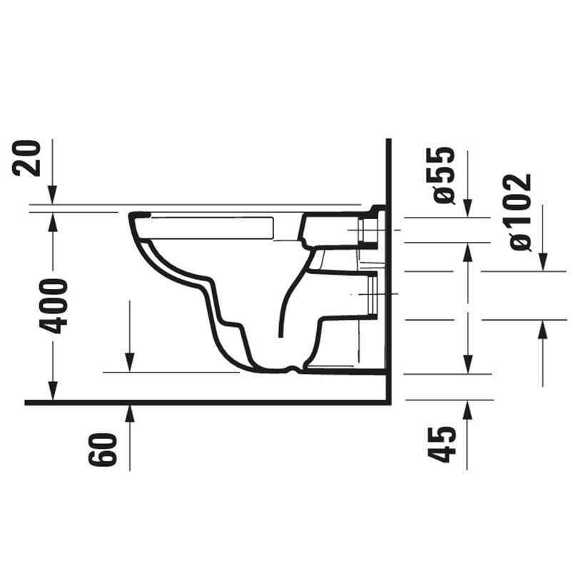 Vägghängd Toalettstol Duravit D-Code Rimless