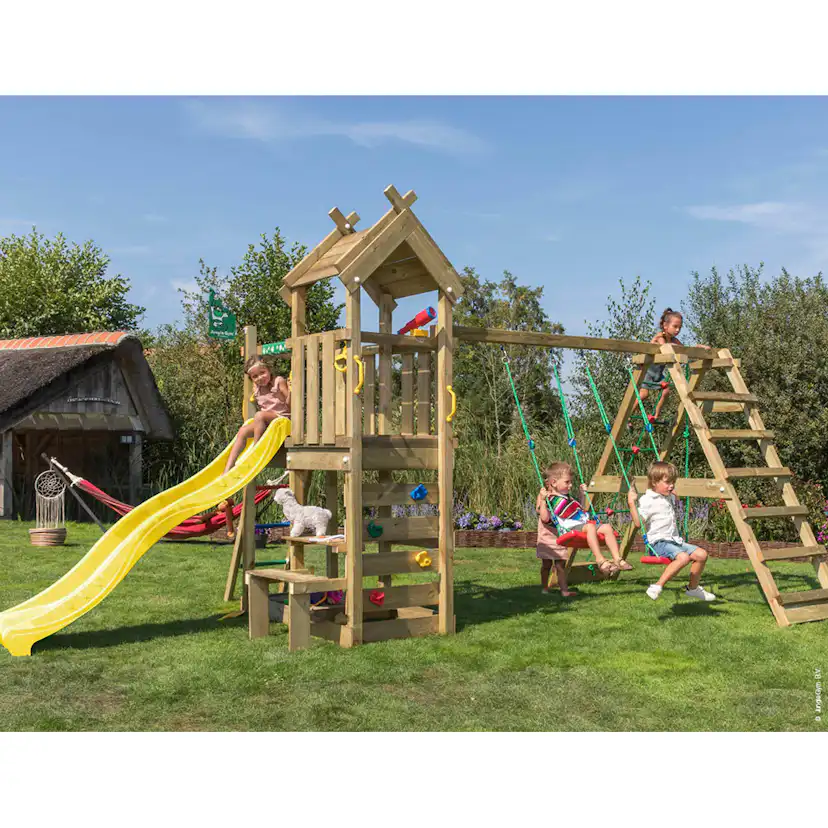 Jungle Gym Teepee lektorn komplett inkl. klättermodul och gu Gul