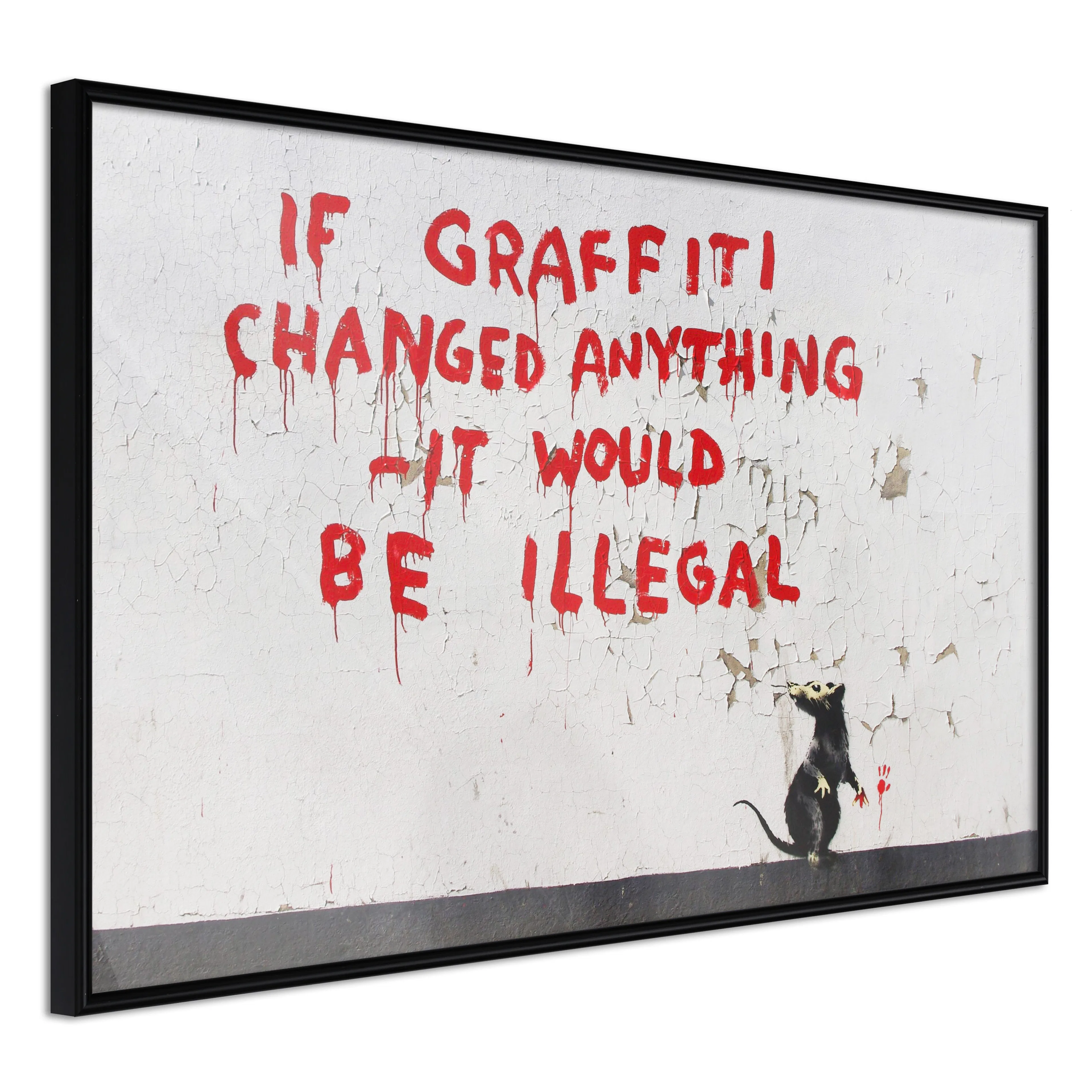 Affisch - Quotes Graffiti [Poster] 60x40 Svart ram, 60x40 cm