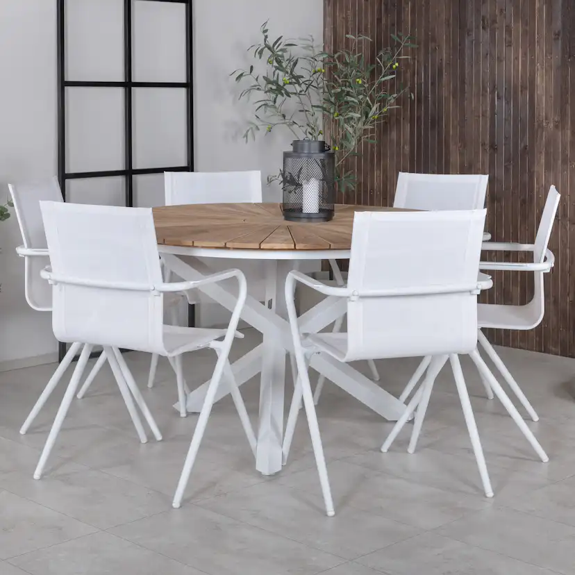 Matgrupp Venture Home Mendi Rund med 6 Act Stolar
