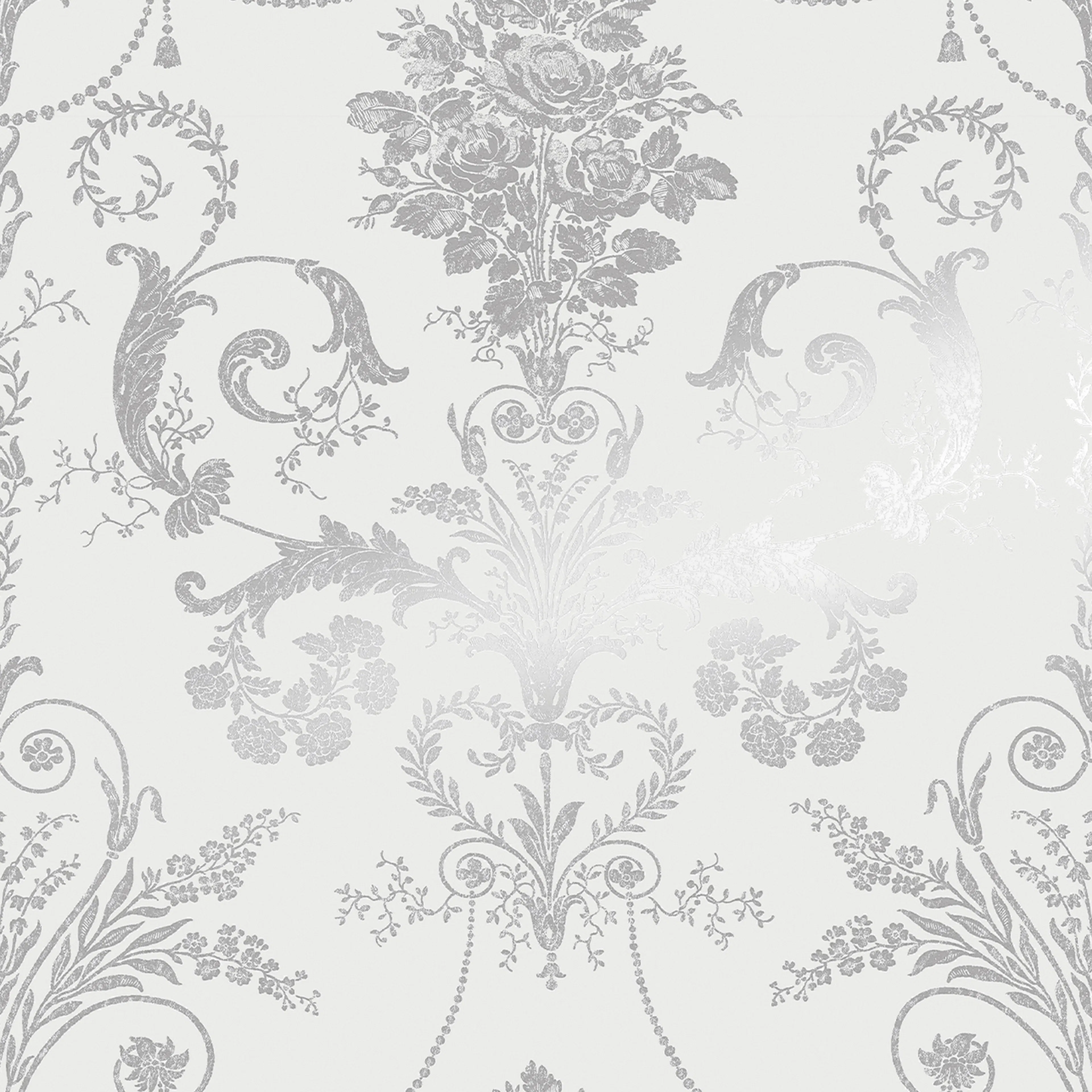 Tapet Laura Ashley Josette Metallic Silver