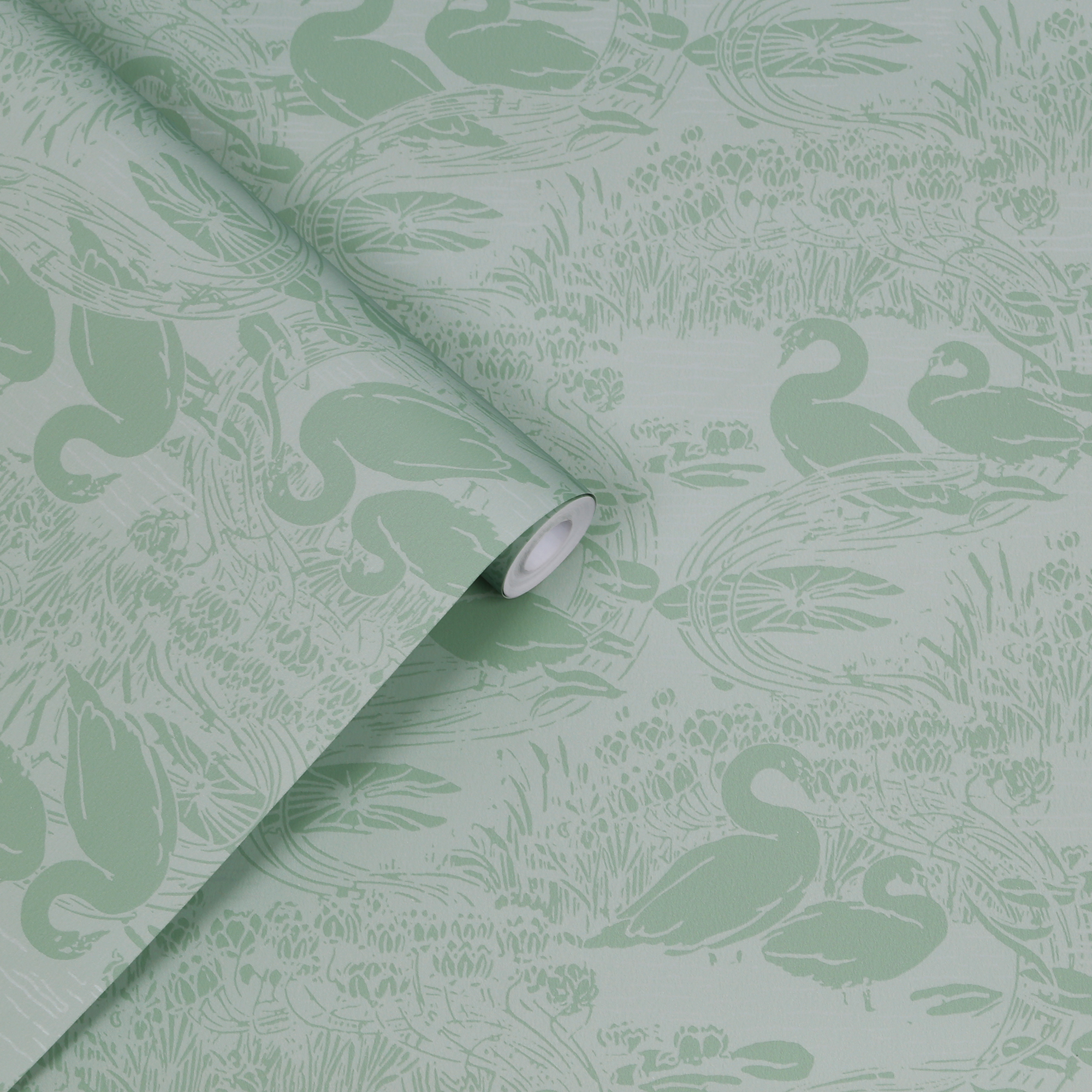 Tapet Laura Ashley Swans Jade Grön 118472