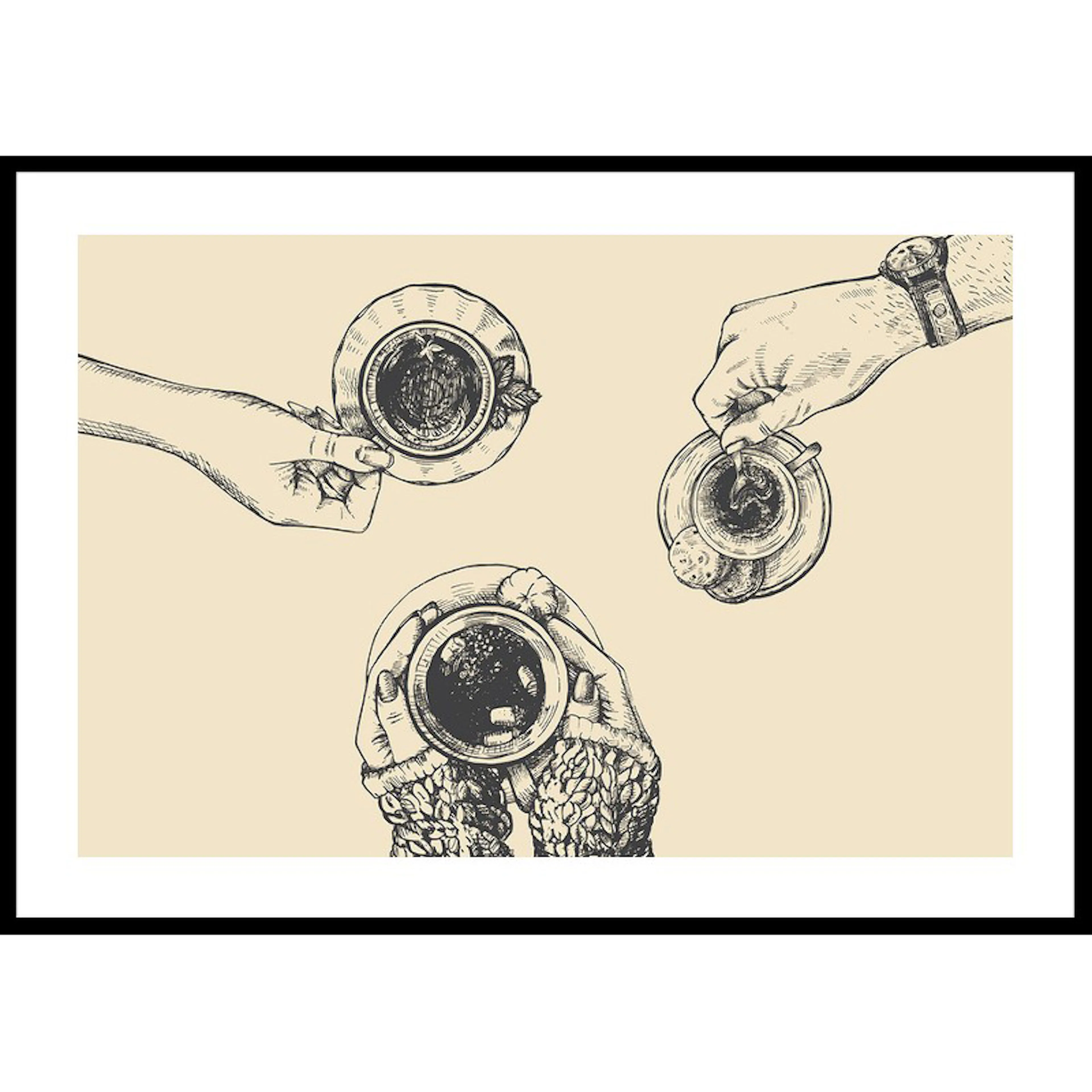 Vintage Coffee Drawing 30x40 30x40 cm