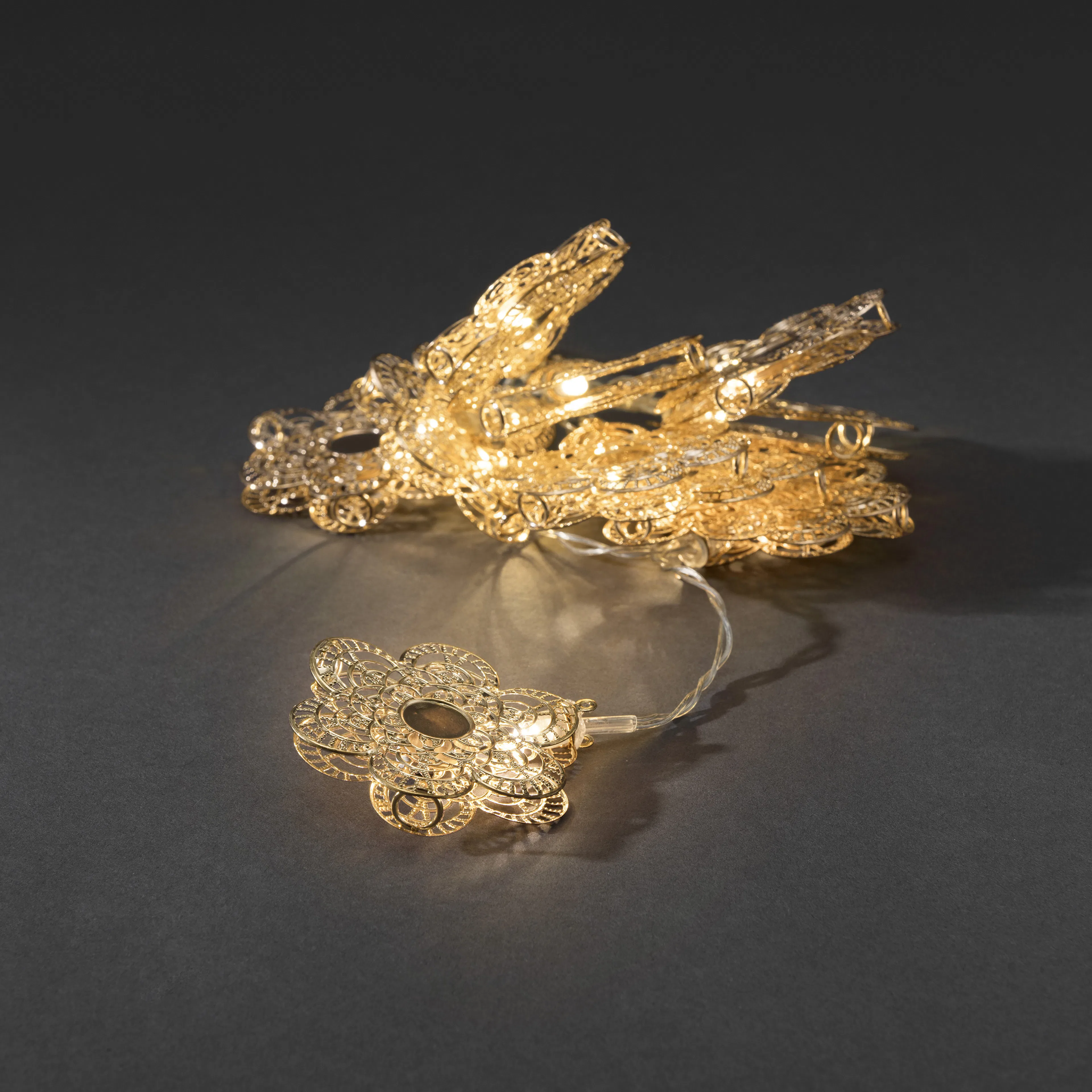 Slinga guld blommor 10 LED Guld