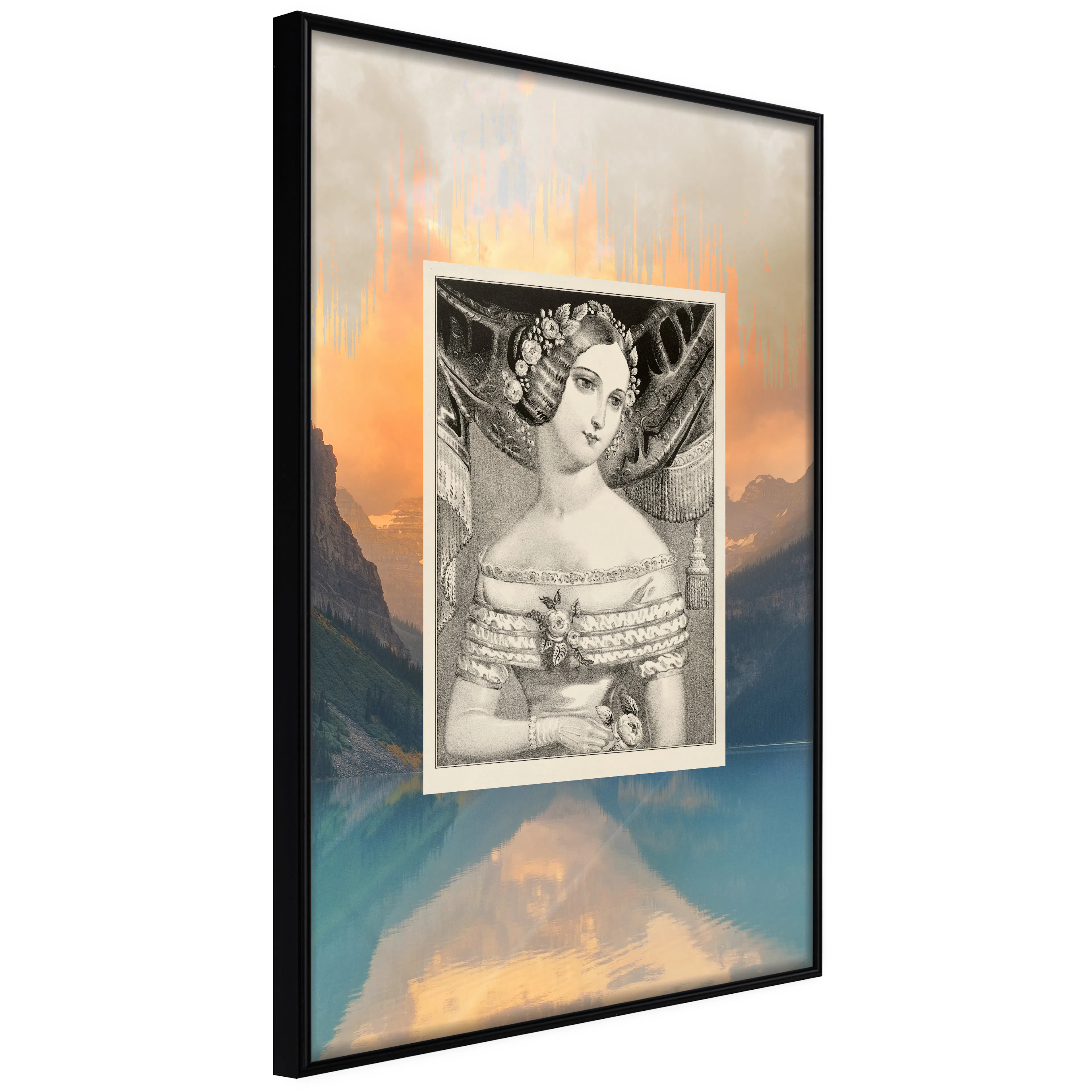Affisch - Retro Portrait [Poster] 40x60 Svart ram, 40x60 cm