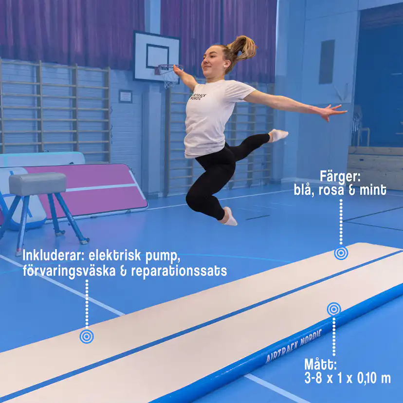 Airtrack Nordic Standard luftvoltbana Blå 700 cm Blå, L: 700 cm