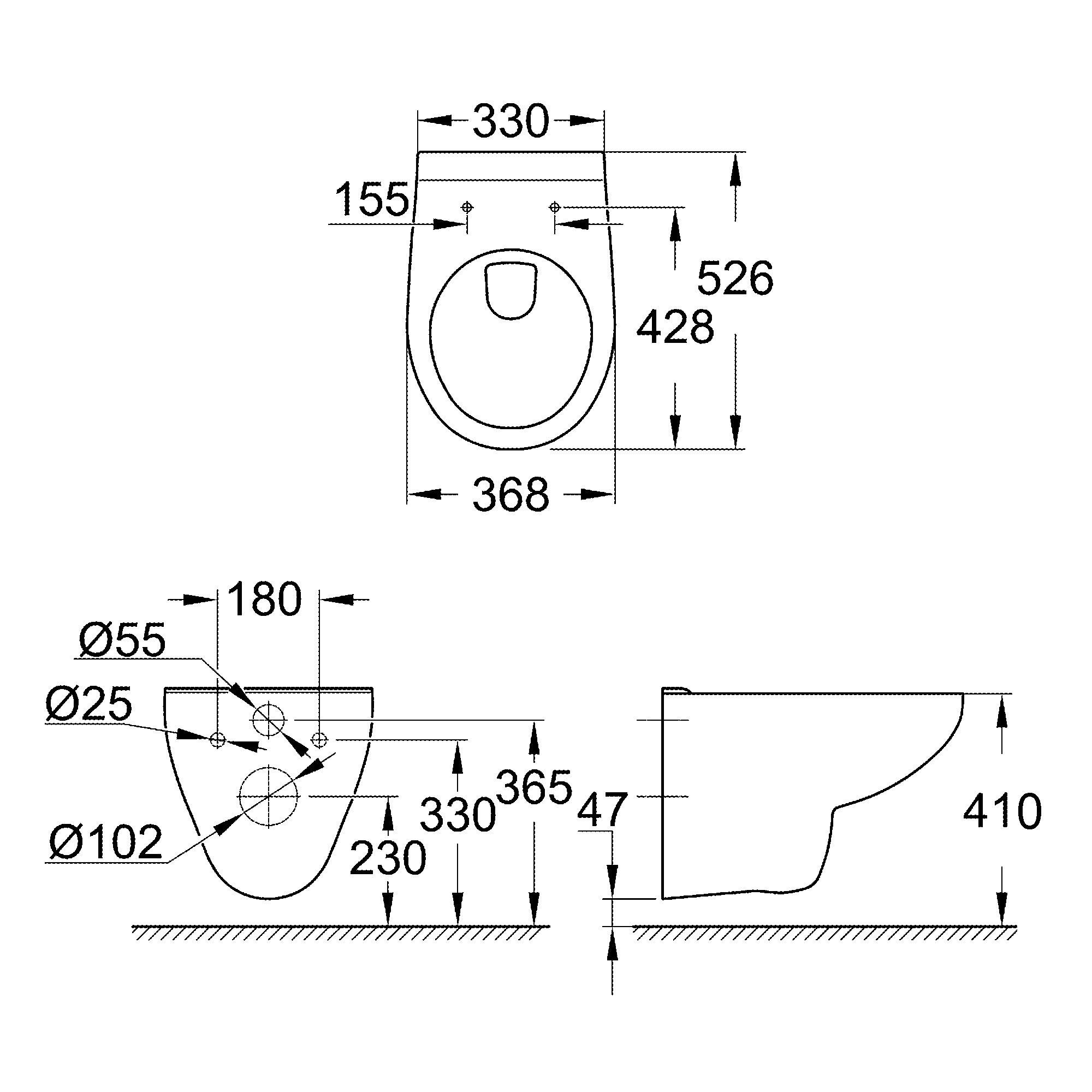 Vägghängd Toalettstol Grohe Bau Ceramic 39491