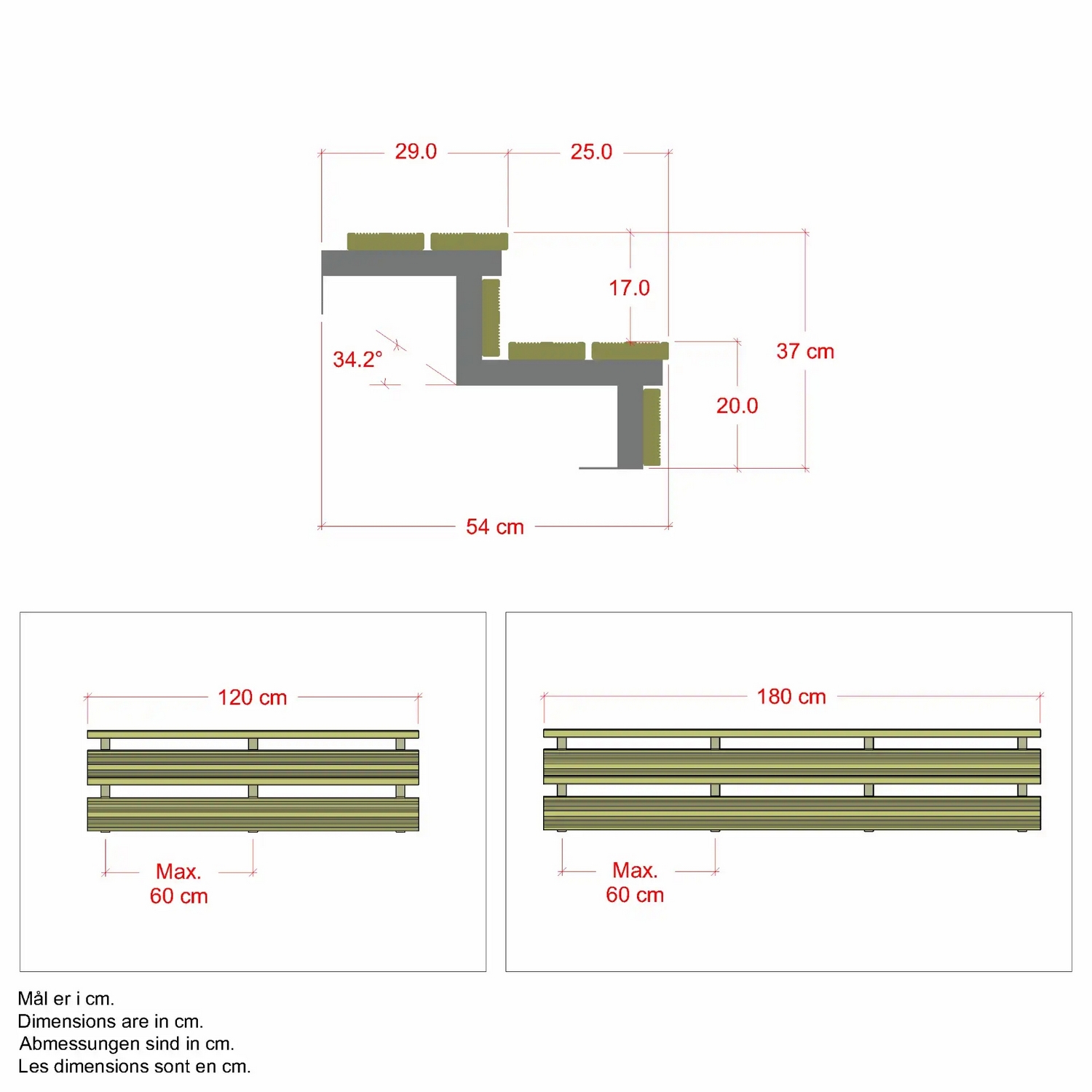 Terrasstrappa PLUS 34,2-120 Grader 5464